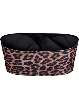 Zizzi Leopardmønstret bandeau bikinitopp, Beige, Packshot image number 1