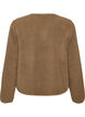 Teddyjakke med rund hals og knapper, Brun, Packshot image number 1