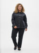 Denimjakke med perlefranser, Grå, Model image number 1