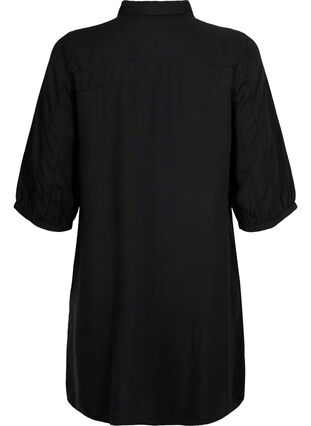 Lang skjorte med 3/4-ermer i lyocell (TENCEL™), Black, Packshot image number 1