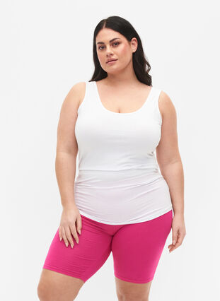 Sykkelshorts i viskose, 2 stk., Fuchsia P./Tango red, Model image number 0