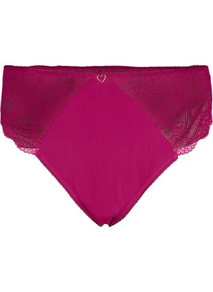 Zizzi Mikrofiberstring med blonder, Boysenberry, Packshot image number 0