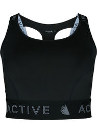 Sports-BH med tekstmønster, Black