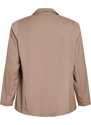 Zizzi Åpen blazer med lommer, Brun, Packshot image number 1