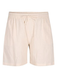 Løs shorts i bomullsblanding med lin, Sandshell