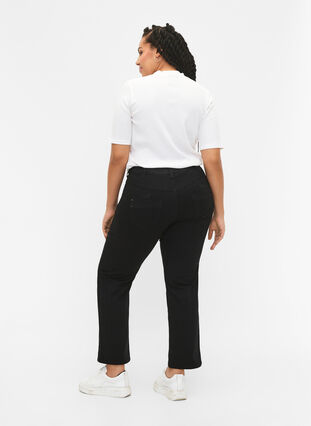 Regular fit Gemma jeans med høyt liv, Black, Model image number 2
