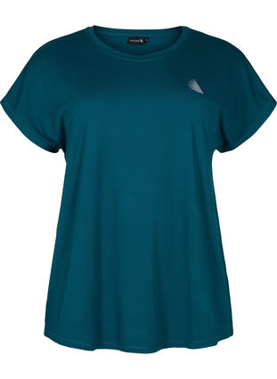 Kortermet trenings T-skjorte, Deep Teal, Packshot image number 0