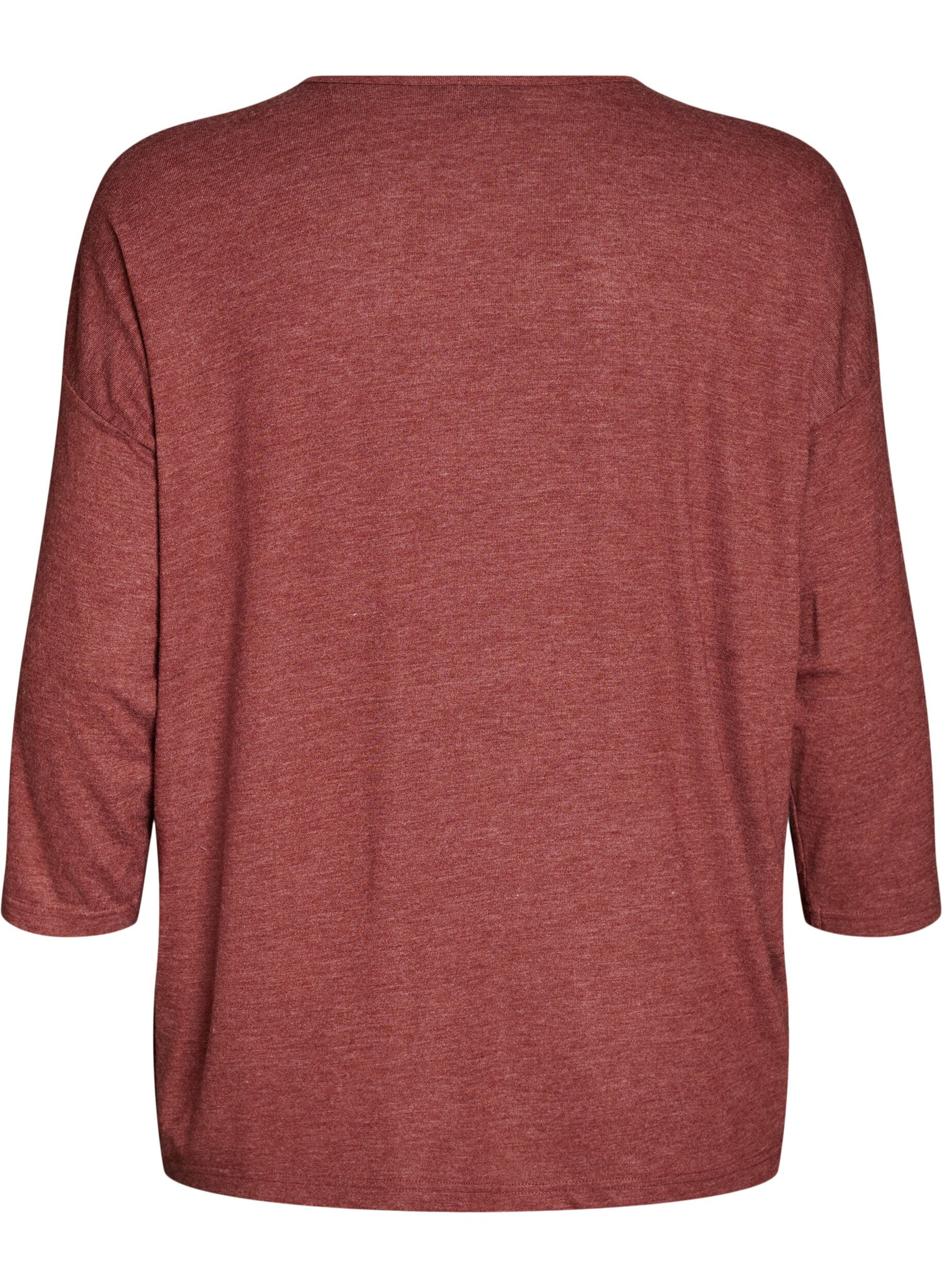 Zizzi Jersey bluse med 3/4 ermer, R&oslash;d, Packshot image number 1
