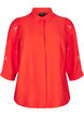 Bluse med 3/4-ermer og blomsterbroderi, Flame Scarlet, Packshot image number 0