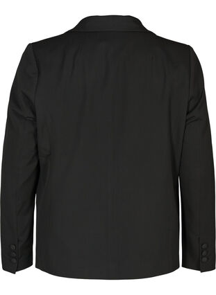 Klassisk blazer med skulderputer, Black, Packshot image number 1