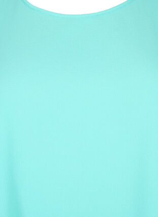 Kortermet bluse med rund hals, Turquoise, Packshot image number 2