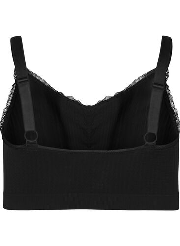 Myk BH med en liten blondekant, Black, Packshot image number 1