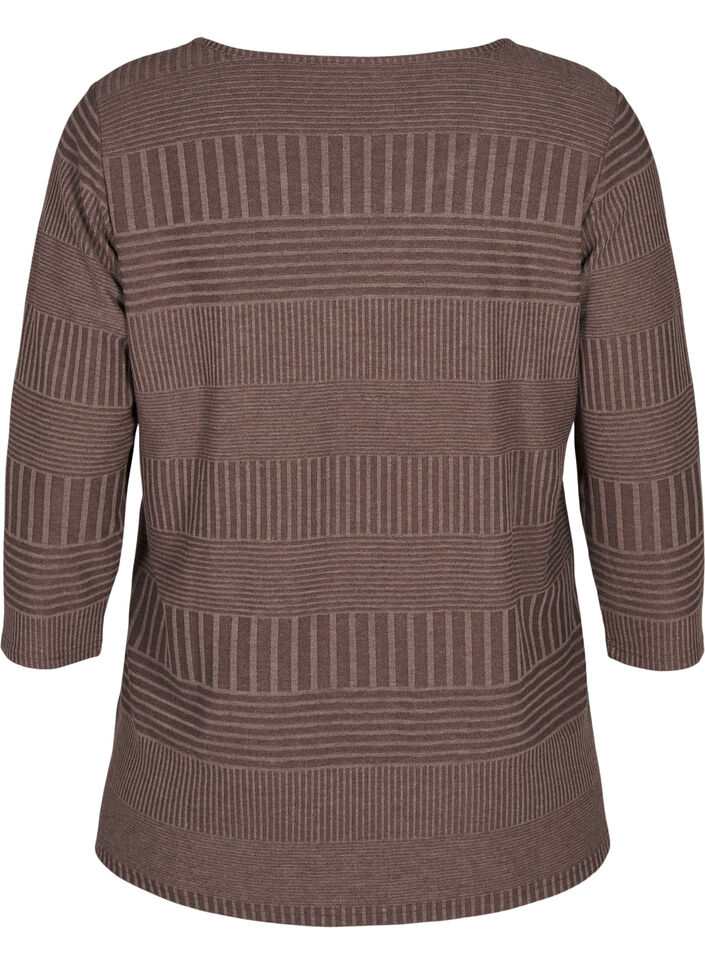 Bluse med 3/4-ermer og stripemønster, Ch. Martini Mel., Packshot image number 1