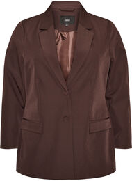Klassisk blazer med knappelukking, Brun