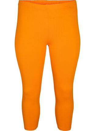 Zizzi Basic 3/4-length viskosetights, Orange, Packshot image number 0