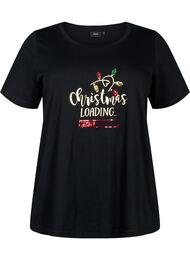 Jule t-skjorte med paljetter, Black W. Loading