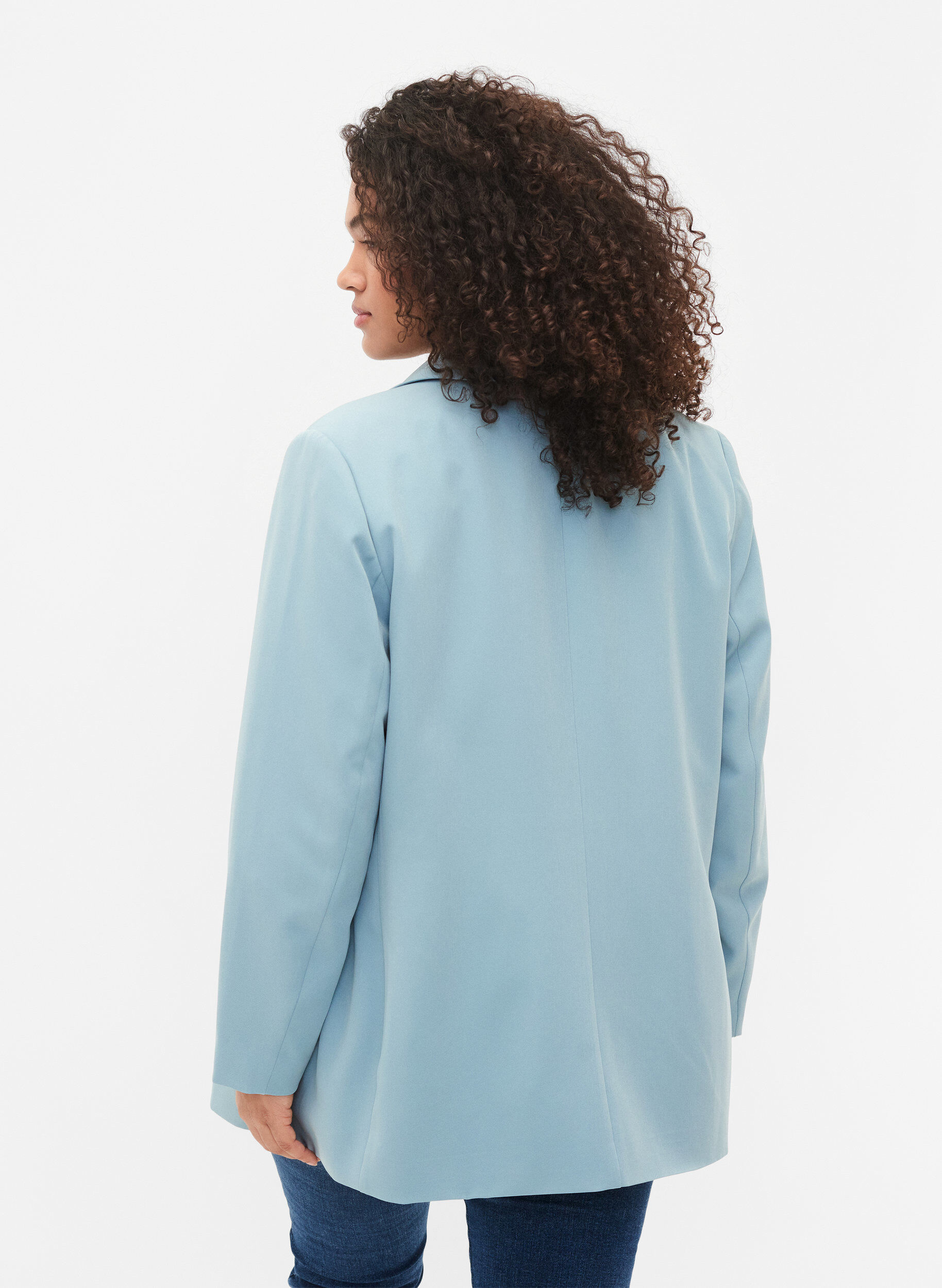 Zizzi Klassisk blazer med knappelukking, Citadel, Model image number 1