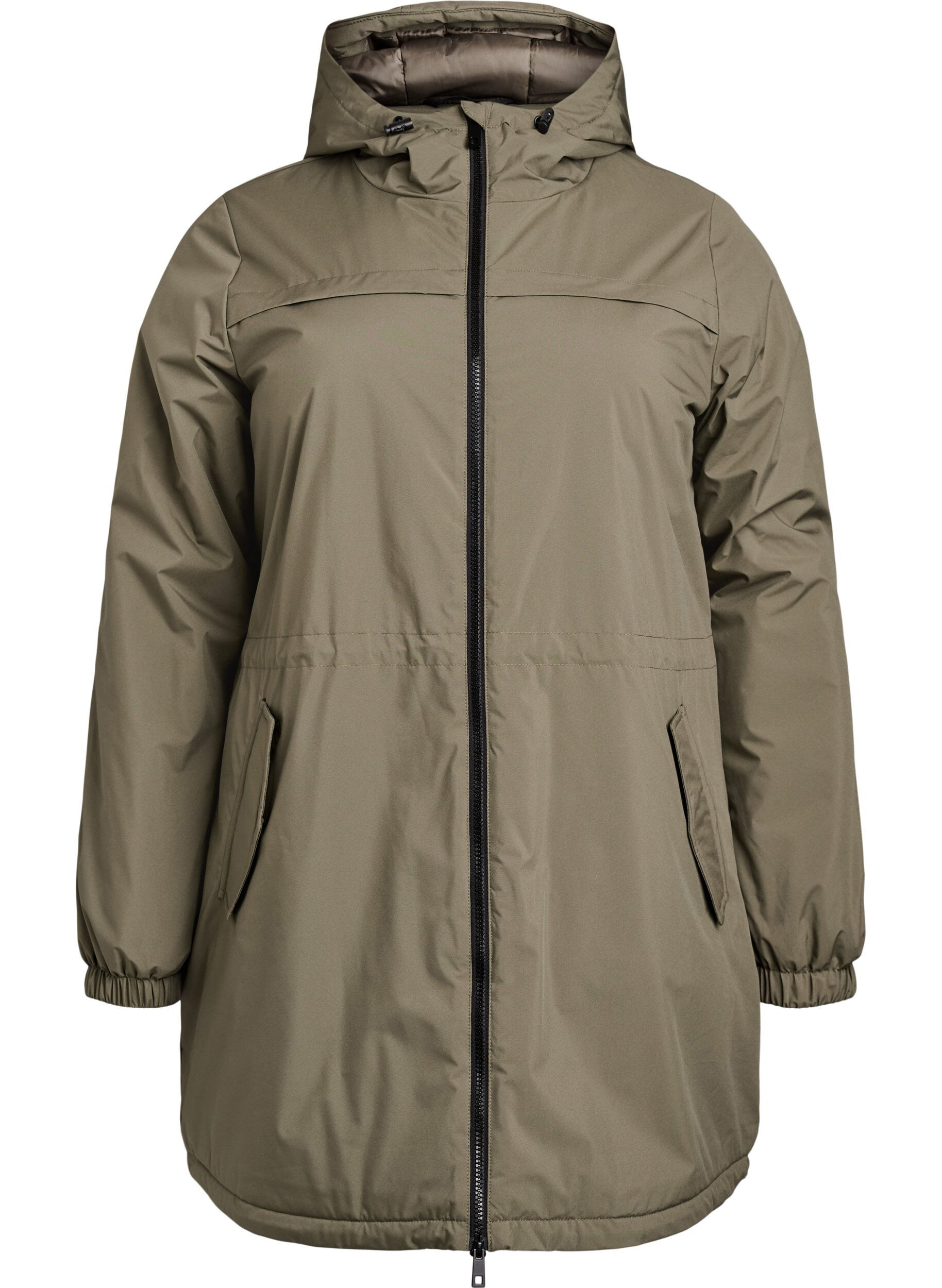 Lett polstret parka med hette