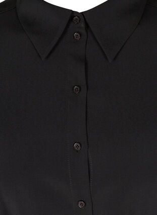 Skjortekjole med knyting og knapper, Black, Packshot image number 2