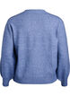 Strikket bluse med knappdetalj, Bl&aring;, Packshot image number 1