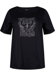 T-skjorter med nagler i økologisk bomull, Black Owl