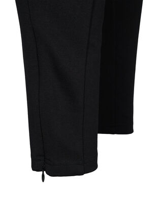 Leggings med strikk og glidelås, Black, Packshot image number 3