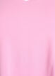 Ensfarvet basic bomulls T-skjorte, Rosa, Packshot image number 2