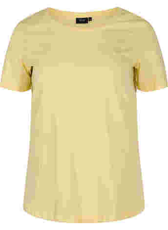 Kortermet T-skjorte i bomull med trykk