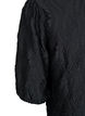 Bluse med tekstur og 3/4-ermer, Svart, Packshot image number 3