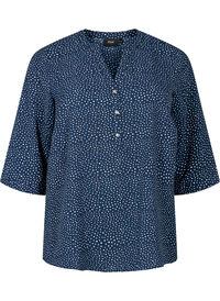 Bluse med 3/4-ermer og trykk