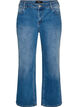 Straight jeans med et lett slitt utseende, Bl&aring;, Packshot image number 0