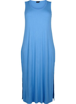 Ermeløs kjole i ribbestrikket viskose, Marina, Packshot image number 0
