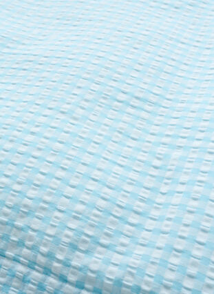 Rutete sengesett i bomull, Blue/White Check, Packshot image number 3