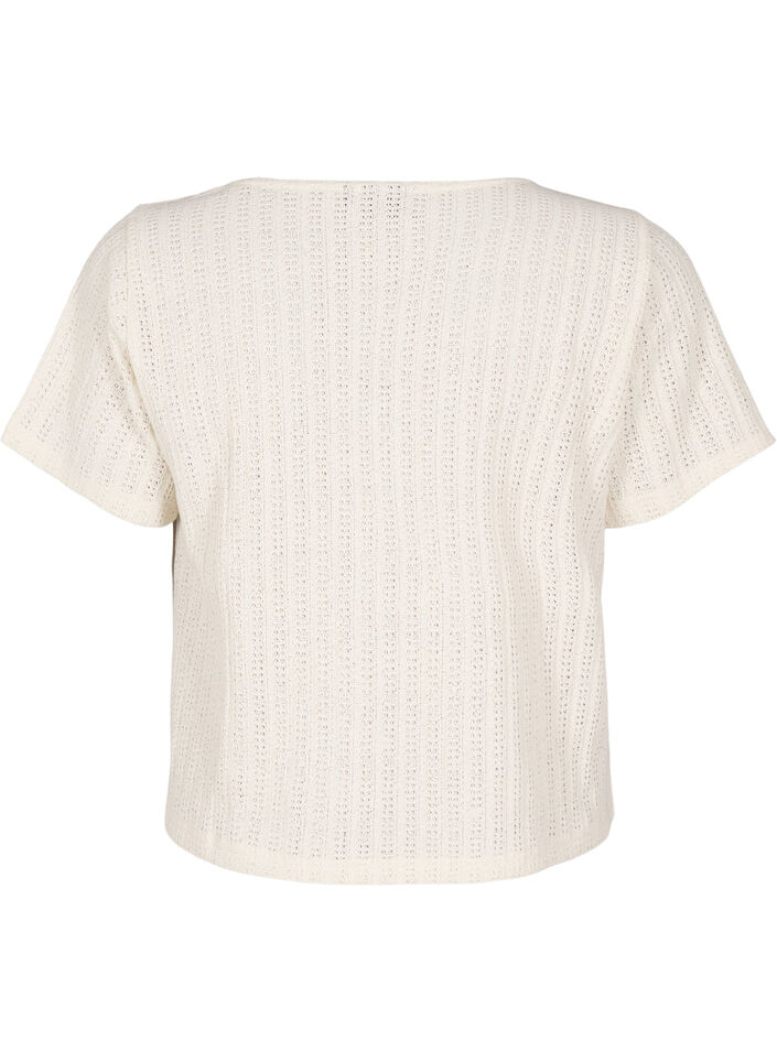 Jersey cardigan med korte ermer, Buttercream, Packshot