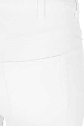 Zizzi Slim fit Army caprijeans med høy midje, Hvit, Packshot image number 3