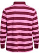 Langermet poloskjorte med striper, Mørk Bordeaux, Packshot image number 1