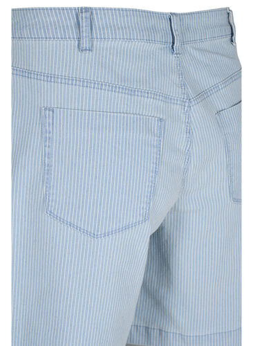 Denimshorts i et stripete mønster, Light Blue Stripe, Packshot image number 3