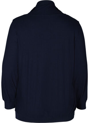 Langermet genser med høy hals og snøre, Navy Blazer, Packshot image number 1