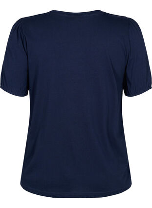 T-skjorte i bomull med 2/4-ermer, Navy Blazer, Packshot image number 1