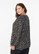 Bluse med lange ermer og leopardmønster, Grå, Model image number 2