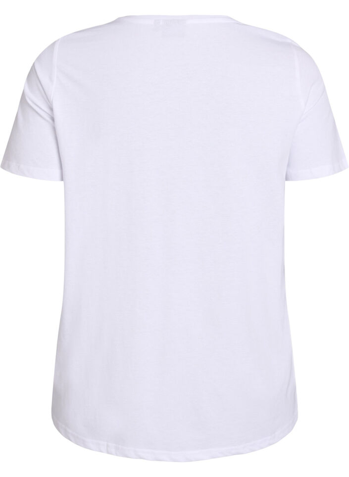 T-skjorte med trykk, Hvit, Packshot image number 1