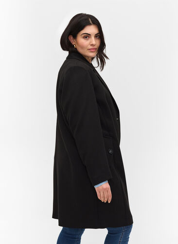 Klassisk kåpe med knappelukking, Black, Model image number 1