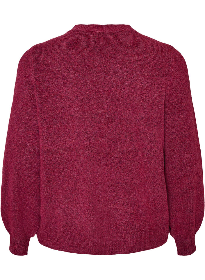 Cardigan i myk strikk med gullfargede knapper, Rosa, Packshot image number 1