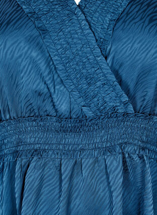 Zizzi Ton-i-ton mønstret bluse med smock, Midnight, Packshot image number 2