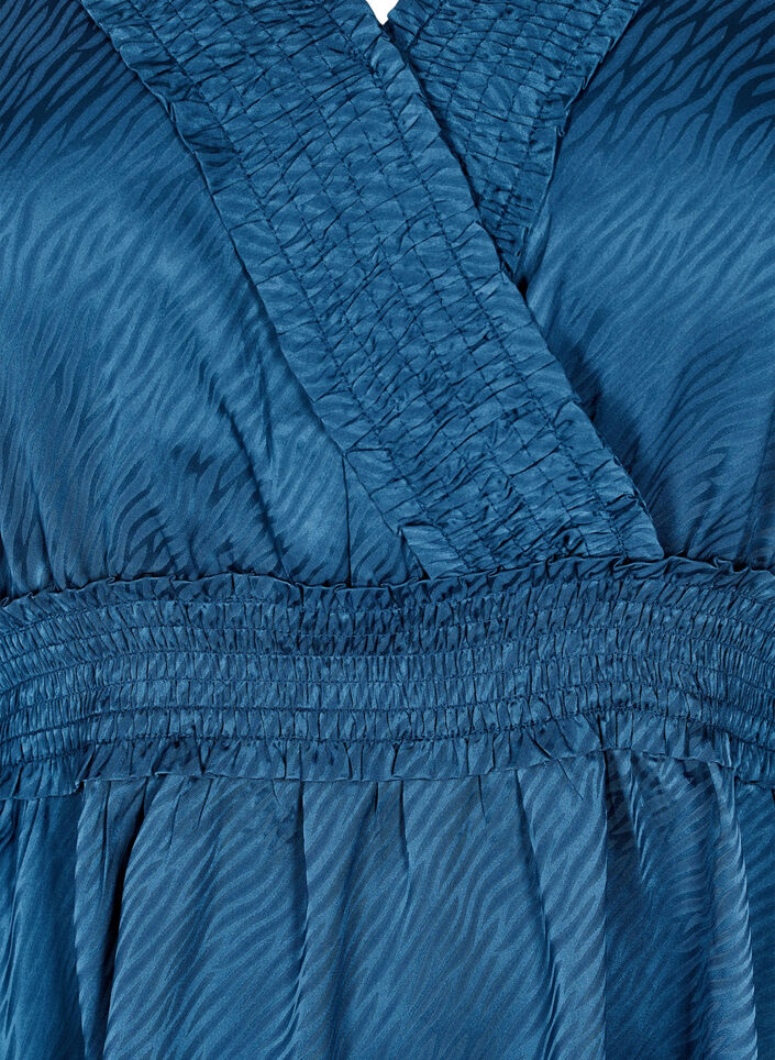 Ton-i-ton mønstret bluse med smock, Midnight, Packshot image number 2