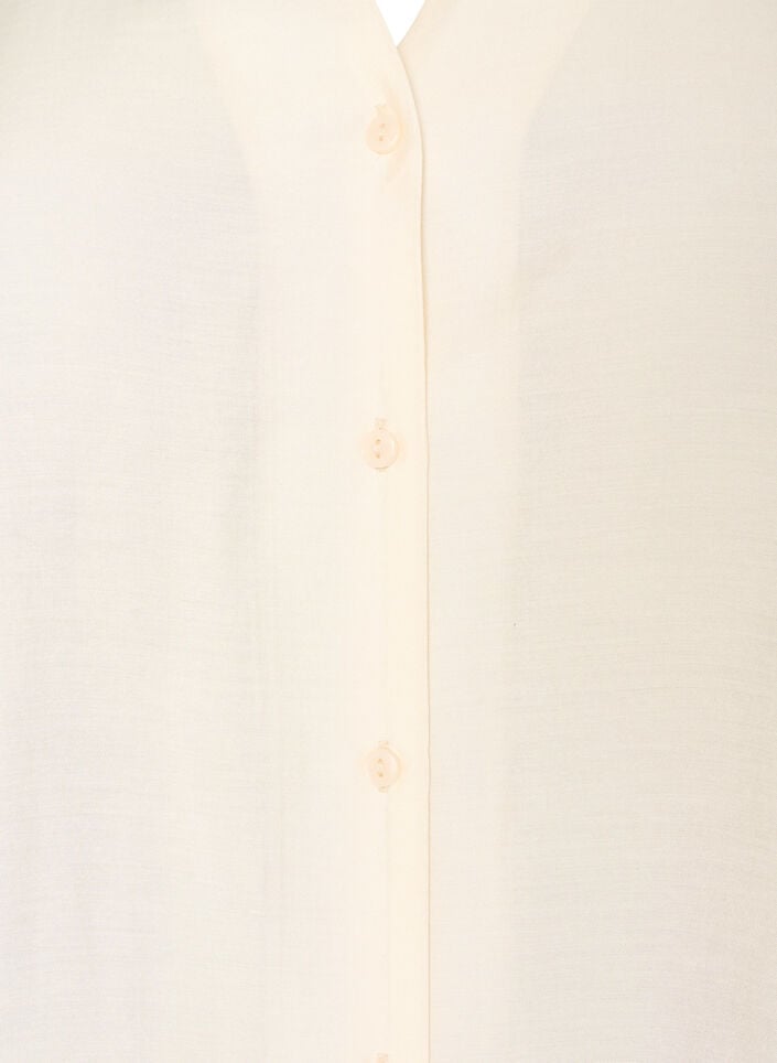 Bluse med albuelange ermer og blomsterdetaljer, Beige, Packshot image number 2