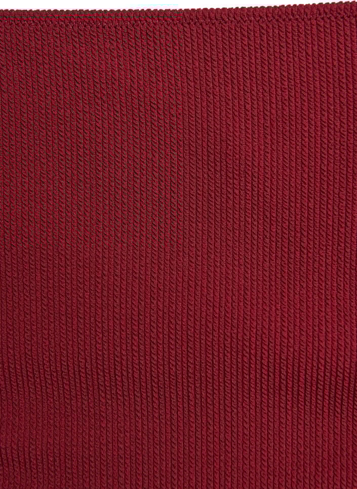 Bikinitruser med h&oslash;y midje og tekstur, R&oslash;d, Packshot