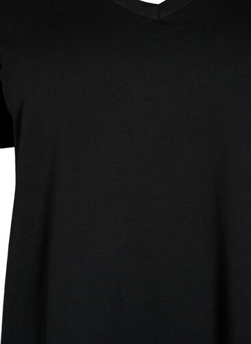 T-skjorte med V-hals, 2 stk., Black / Black, Packshot image number 2