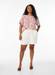 Kortermet bluse med rund hals, Rosa, Model image number 1