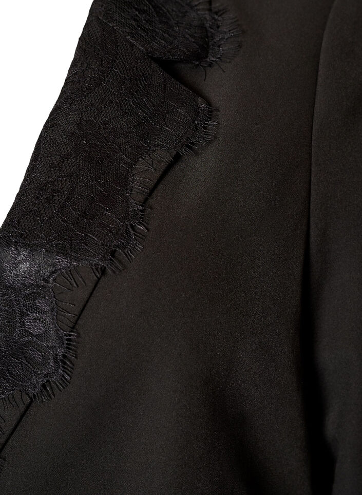 Blazer med blondedetaljer, Svart, Packshot image number 2